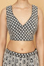 Black Embroidered Crop-Top Palazzo Set With Jacket