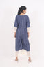 Blue Thread Embroidery Cotton Denim Stitched Jumpsuit