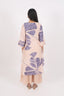 Beige Floral Print Work Stitched Kurti With Flared Pant Design