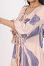 Beige Floral Print Work Stitched Kurti With Flared Pant Design