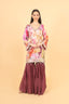 Maroon Floral Print Work Sharara Set