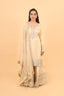 Cream Heavy Thread Embroidery Sharara Set