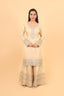 Cream Heavy Thread Embroidery Sharara Set