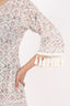 Beige Color Floral Printed Work Stitched Cord Set