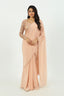 Peach Color One Shoulder Drape Saree