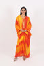 Sunset Orange Kaftan With Dhoti Pants