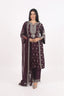 A-Line Style Wine Color Heavy Thread Embroidered Stitched Suit Set