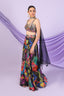 Multi Color Floral Print Plazzo Set with Chokar Dupatta