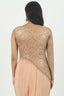 Peach Color One Shoulder Drape Saree