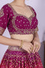 Magenta Embroidered Lehenga Choli Set with Heavy Dupatta