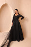 Black Heavy Net Embroidered Stitched Anarkali Set