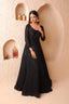 Black Heavy Net Embroidered Stitched Anarkali Set