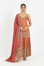 Rust Color Embroidered Gharara Set