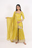 Yellow Color Heavy Thread Embroidered Stitched Short Kurti With Sharara