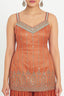Rust Color Embroidered Gharara Set