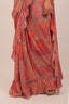 Floral Printed Chinon Drape Saree with Embroidered Blouse