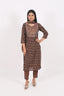 Black Stitched Kurti Set With Floral Print