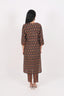 Black Stitched Kurti Set With Floral Print