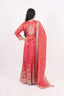 Rust Color Heavy Thread Embroidered Stitched Sharara Set
