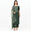 Green Color Unstitched Linen Suit