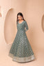 Hunter Green Heavy Embroidered Georgette Stitched Anarkali