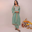 Sea Green Color Semi Stitched Chanderi Suit