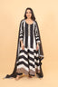 Stripe Print Work Stitched Anarkali Suit