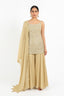 Beige Color Embroidered Sharara Set