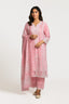Pink Color Stitched Cotton Suit