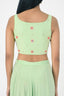 Green Lehenga Crop Top With Dupatta