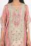 Blush Pink Heavy Thread Embroidered Stitched Kaftan With Pant
