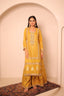 Mustard Yellow Color Stitched Tissue Suit