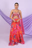 Multi Color Floral Print Plazzo Set with Chokar Dupatta