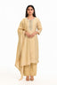 Biege Color Stitched Kurti Set