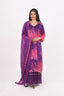 Purple Color Floral Printed Stitched Straight Kurti With Ghagra Design