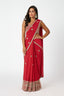 Red Embroidered Drape Saree