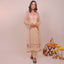 Beige Color Thread Embroidered Semi Stitched Chanderi Suit