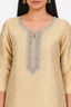 Biege Color Stitched Kurti Set
