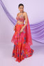 Multi Color Floral Print Plazzo Set with Chokar Dupatta