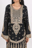 Black Heavy Embroidered Stitched Sharara Set