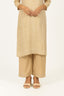 Biege Color Stitched Kurti Set