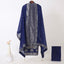 Navy Blue Embroidered  Organza  Unstitched Suit